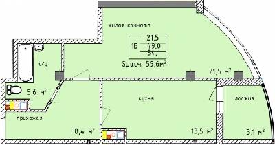 1-кімнатна 54.1 м² в ЖК Aqua Marine від 24 350 грн/м², Одеса
