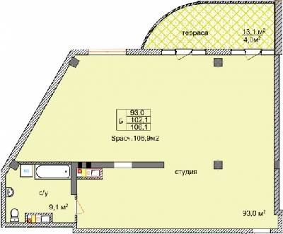 Вільне планування 106.1 м² в ЖК Aqua Marine від 15 150 грн/м², Одеса