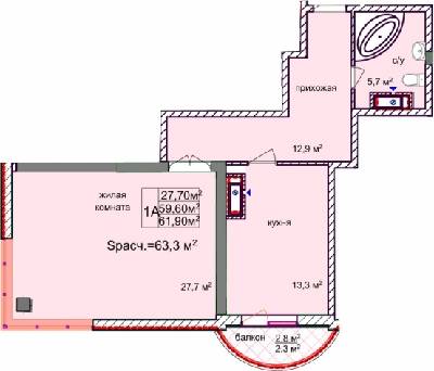 1-кімнатна 63.3 м² в ЖК Aqua Marine від 24 650 грн/м², Одеса