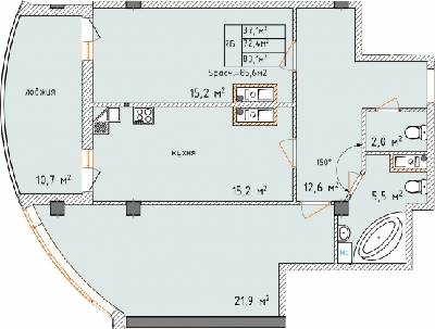 2-кімнатна 83.1 м² в ЖК Aqua Marine від 26 800 грн/м², Одеса