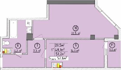1-кімнатна 51.2 м² в ЖК Aqua Marine від 21 450 грн/м², Одеса
