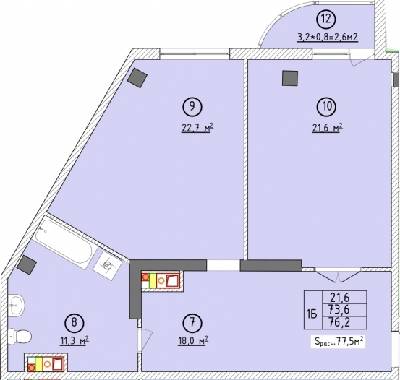 1-кімнатна 76.2 м² в ЖК Aqua Marine від 24 800 грн/м², Одеса