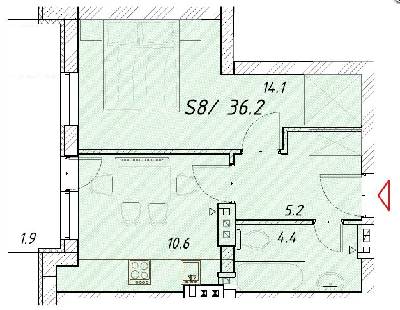 1-комнатная 36.2 м² в ЖК Цитадель от 15 550 грн/м², г. Белгород-Днестровский