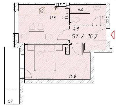 1-комнатная 36.7 м² в ЖК Цитадель от 15 550 грн/м², г. Белгород-Днестровский