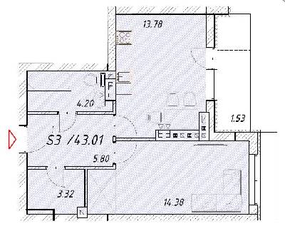 1-комнатная 43.01 м² в ЖК Цитадель от 15 550 грн/м², г. Белгород-Днестровский