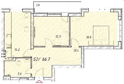 2-комнатная 66.7 м² в ЖК Цитадель от 15 250 грн/м², г. Белгород-Днестровский