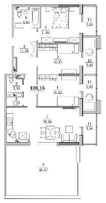 3-кімнатна 108.18 м² в Мкрн Таїровські сади від 23 400 грн/м², с. Лиманка