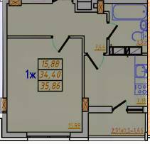 1-кімнатна 35.86 м² в ЖК Кольоровий бульвар від 15 250 грн/м², м. Чорноморск