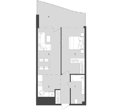 1-кімнатна 55.14 м² в  Aura Apart від 30 500 грн/м², Одеса