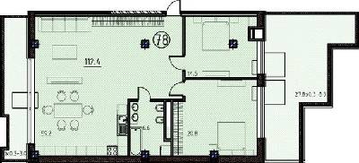 2-кімнатна 112.4 м² в КБ Простір на Кузнечній від 35 450 грн/м², Одеса