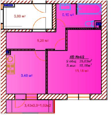 1-кімнатна 35.03 м² в ЖК Австрійський від 13 450 грн/м², смт Авангард
