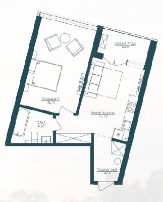 1-кімнатна 47.91 м² в ЖК KANDINSKY Odessa Residence від 51 421 грн/м², Одеса