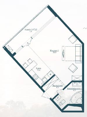 1-кімнатна 54 м² в ЖК KANDINSKY Odessa Residence від 51 884 грн/м², Одеса