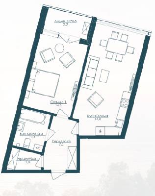 1-кімнатна 58.7 м² в ЖК KANDINSKY Odessa Residence від 51 884 грн/м², Одеса