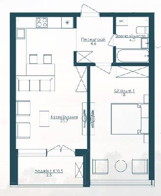 1-кімнатна 59.9 м² в ЖК KANDINSKY Odessa Residence від 33 250 грн/м², Одеса