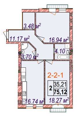 2-кімнатна 75.12 м² в ЖК Chelsea club house від 34 100 грн/м², Одеса