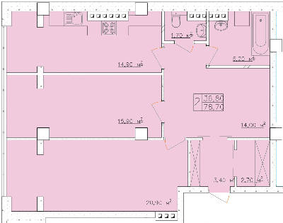 2-кімнатна 78.7 м² в ЖК Club Marine від 18 350 грн/м², Одеса