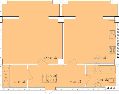 1-кімнатна 67.1 м² в ЖК Club Marine від 15 850 грн/м², Одеса