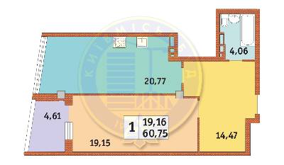 1-кімнатна 60.45 м² в ЖК Costa fontana від забудовника, Одеса