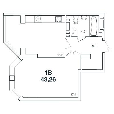 1-кімнатна 43.26 м² в ЖК Нова Європа від 17 800 грн/м², с. Ілічанка