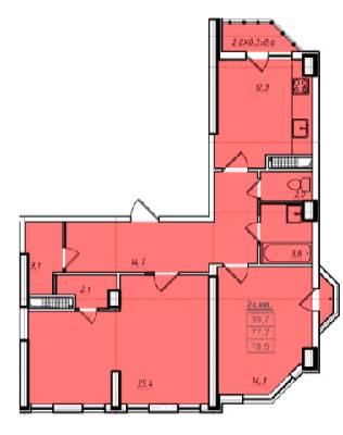 2-кімнатна 78.5 м² в ЖК Романівський від 13 090 грн/м², Одеса