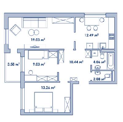 3-кімнатна 80 м² в ЖК Сади Рів`єри від 17 600 грн/м², с. Фонтанка
