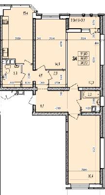3-кімнатна 94.1 м² в ЖК Прохоровський квартал від 21 250 грн/м², Одеса