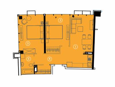 2-кімнатна 73.7 м² в ЖК Авторський район від 24 700 грн/м², с. Фонтанка