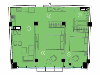 2-кімнатна 73.22 м² в ЖК Авторський район від 24 700 грн/м², с. Фонтанка