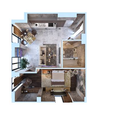 1-кімнатна 50.72 м² в ЖК Вежа CHKALOV від забудовника, Одеса