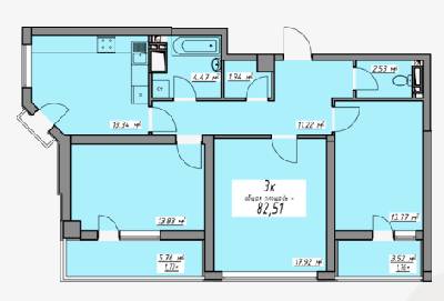 3-кімнатна 82.51 м² в ЖК Елегія Парк від 27 700 грн/м², Одеса