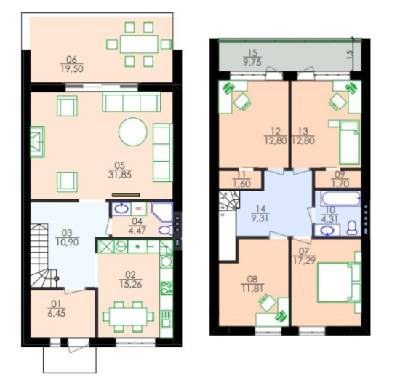 Таунхаус 150 м² в Таунхауси Whitehall від 22 333 грн/м², с. Білогородка