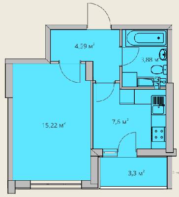 1-кімнатна 32.94 м² в ЖК Одеські традиції від забудовника, Одеса
