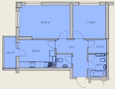 2-кімнатна 55.87 м² в ЖК Одеські традиції від 21 400 грн/м², Одеса