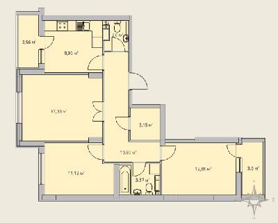 3-кімнатна 74.16 м² в ЖК Одеські традиції від 22 850 грн/м², Одеса
