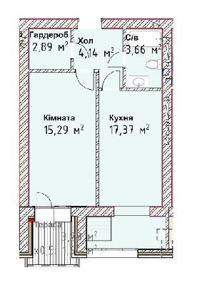 1-кімнатна 43.35 м² в ЖК Чайка Люкс від 17 500 грн/м², Одеса