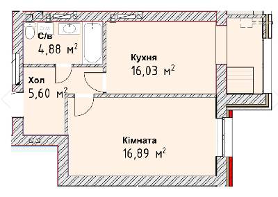 1-кімнатна 43.4 м² в ЖК Чайка Люкс від 19 600 грн/м², Одеса