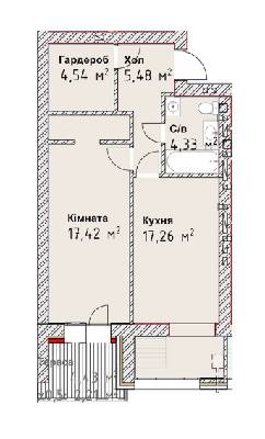 1-кімнатна 51.24 м² в ЖК Чайка Люкс від 19 600 грн/м², Одеса