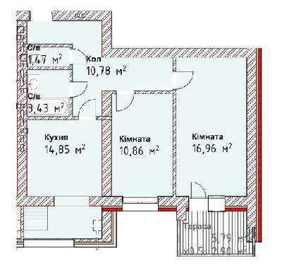 1-кімнатна 50.2 м² в ЖК Чайка Люкс від 18 000 грн/м², Одеса