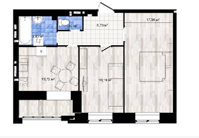 2-кімнатна 52.13 м² в ЖК Одеська Чайка (Сахарова) від 17 000 грн/м², с. Крижанівка