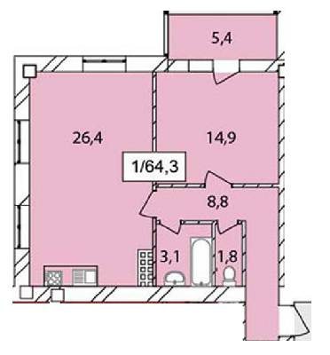 1-кімнатна 54.3 м² в ЖК Одеська Чайка (Плієва) від забудовника, Одеса