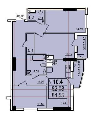3-кімнатна 84.55 м² в ЖК Аполон від забудовника, Одеса