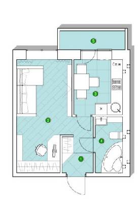 1-кімнатна 31.62 м² в ЖК Центральний від 14 367 грн/м², смт Великодолинське