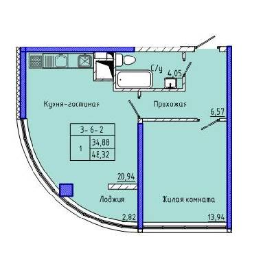 1-кімнатна 48.32 м² в ЖК Сорок п'ята перлина від 27 750 грн/м², Одеса