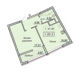 1-комнатная 47.3 м² в ЖК Сорок третья жемчужина от застройщика, Одесса