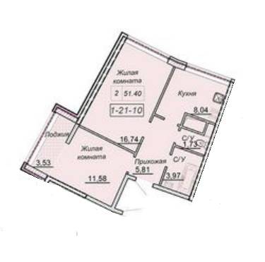 2-комнатная 51.4 м² в ЖК Сорок третья жемчужина от 25 350 грн/м², Одесса