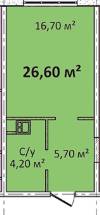 1-кімнатна 26.6 м² в Апарт-комплекс Літературний від 25 350 грн/м², Одеса