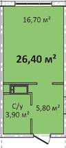 1-кімнатна 26.4 м² в Апарт-комплекс Літературний від 25 350 грн/м², Одеса