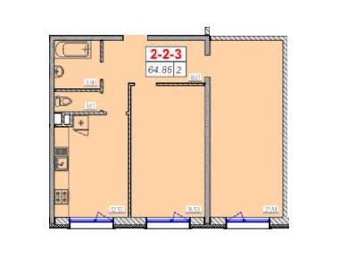 2-кімнатна 64.86 м² в ЖК Сорок шоста перлина від 17 900 грн/м², Одеса