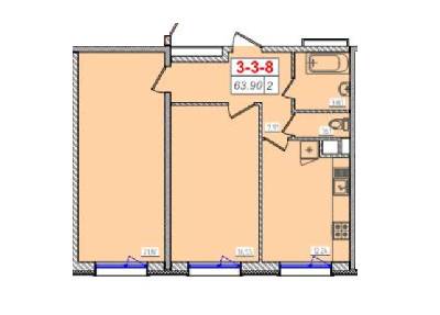 2-кімнатна 63.9 м² в ЖК Сорок шоста перлина від 17 900 грн/м², Одеса